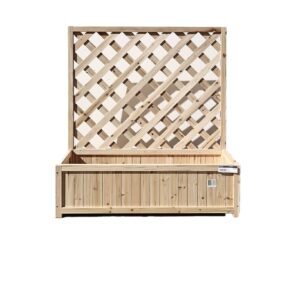 JARDINIERE BOIS 98X34X104CM AV TREILLAGE
