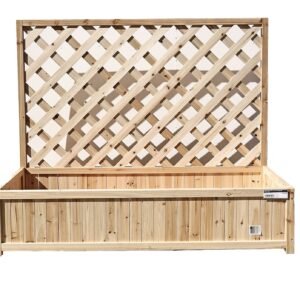 JARDINIERE BOIS 128X44X104CM AV TREILLAGE